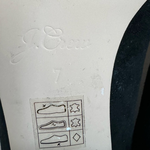 Black Suede J Crew Pointy Toe Boxy Heel Size 7 - Picture 7 of 7